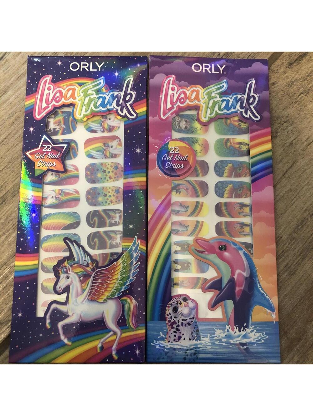 Lisa Frank Gel Nail Wraps ORLY 2021 New Pack Of 2. Skyo And‎ Dancing Dolphins
